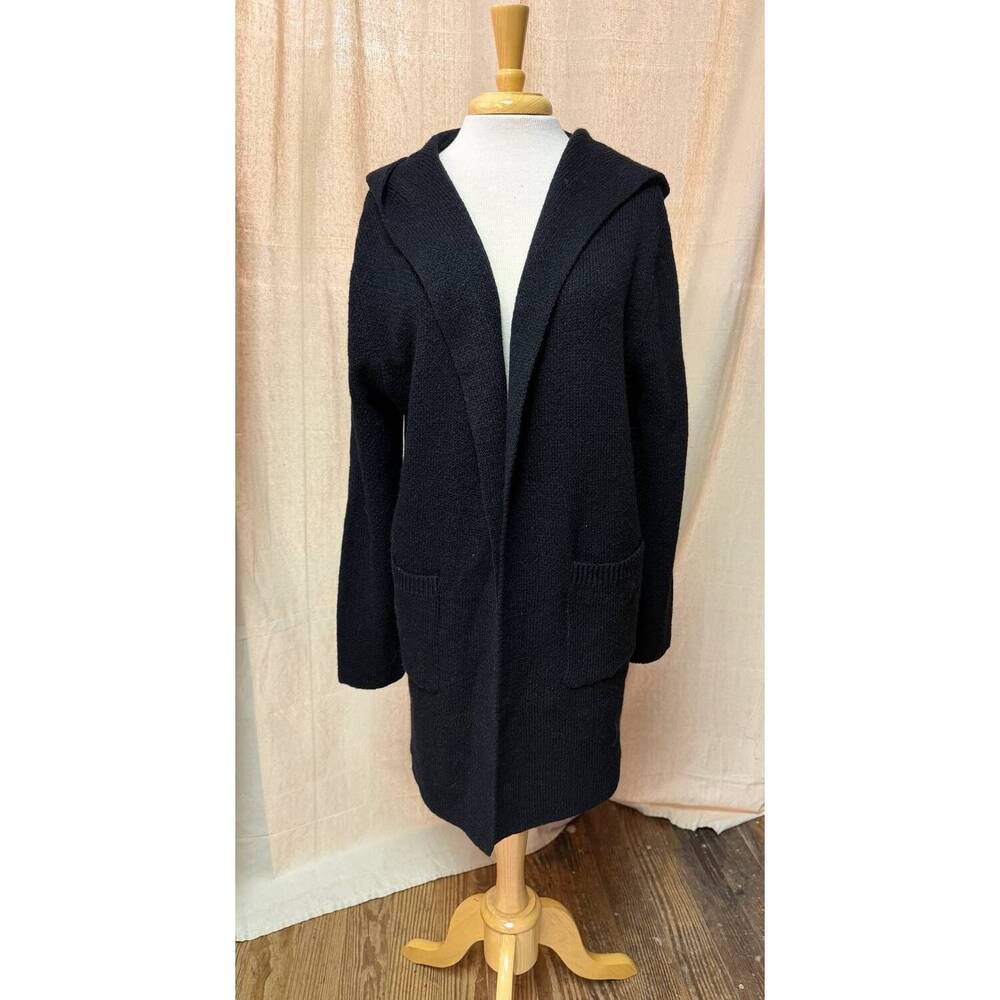 NEW ZENANA women's comfy hooded cardigan in black - Picture 1 of 2